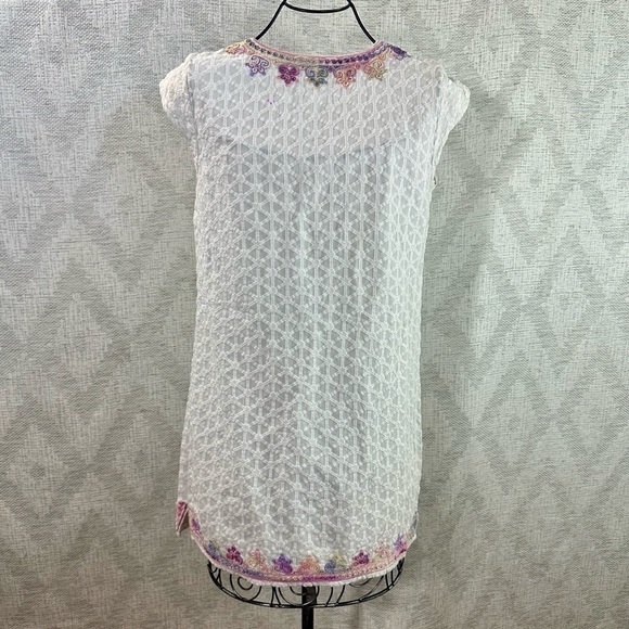 Calypso St Barth Sashka v neck embroidered dress in coconut size S - Picture 5 of 10